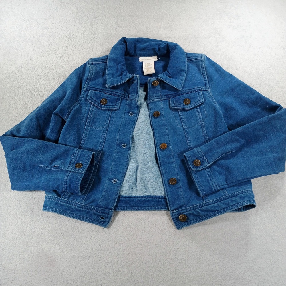 Cynthia Rowley Girls Denim Jacket Blue Medium Wash Size M 7/8 Button Up